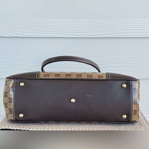 Gucci Monogram Brown Tote Handbag - Picture 5 of 13